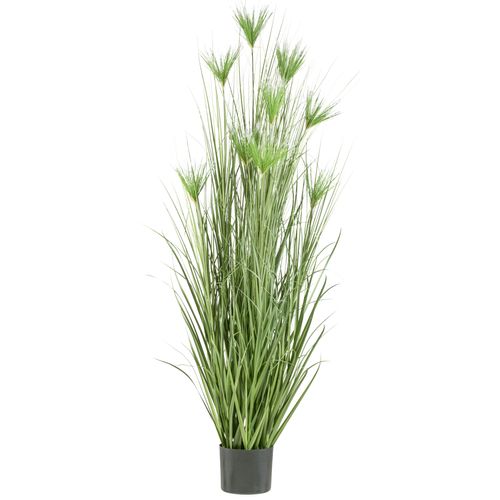 4064118242444 - Kunstgras CREATIV GREEN Zyperngras grün H210cm Kunststoff Kunstpflanzen mit sieben Zyperngrasblüten