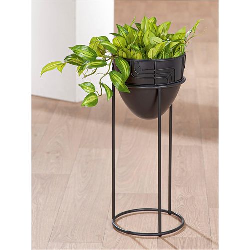 4063387552735 - Übertopf GILDE Labyrinth schwarz B235cm H57cm T235cm Metall Pflanzgefäße