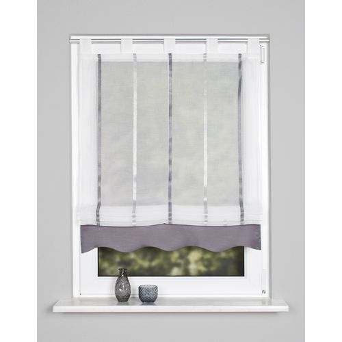 4056751287005 - Raffrollo HOME WOHNIDEEN KATHY Gr 1 grau B80cm H140cm Voile Obermaterial 100% Polyester Raffrollos