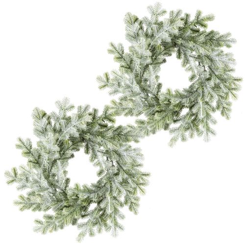 4064118284680 - Kunstkranz CREATIV GREEN Taxus-Kranz grün Ø28cm Kunststoff Kunstpflanzen mit Frost-Optik