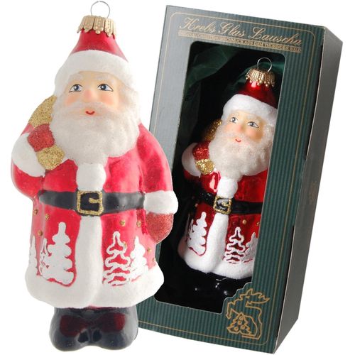 0024762935462 - Christbaumschmuck KREBS GLAS LAUSCHA Santa mit Bäumen Weihnachtsdeko rot Christbaumschmuck rot (rot bunt) B11cm H15cm T85cm Glas Weihnachtsbaumschmuck mundgeblasen