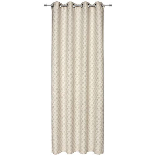 4005414182751 - Ösenschal J-Allovers  Natur  Textil  Raute  140x250 cm  Wohntextilien Gardinen & Vorhänge Fertiggardinen Ösenschals