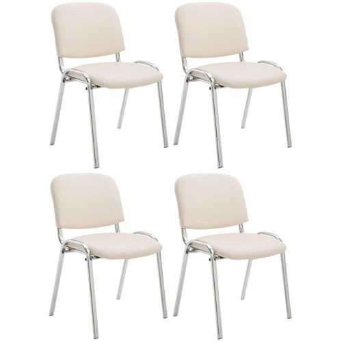4251756460839 - 4er Set Stühle Ken Chrom Kunstleder I Gepolsterte Sitze I Stapelbar 4251756460839 - 4er Set Stühle Ken Chrom Kunstleder I Gepolsterte Sitze I Stapelbar