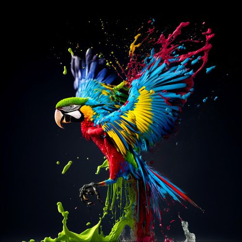 4019449509711 - Glasbild COLORFUL ARA