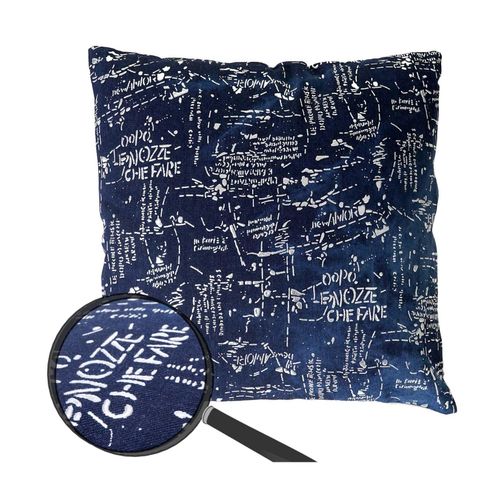 4057651157184 - Zierkissen Schrift Sofakissen Deko-Kissen mit Füllung blau Glanz-Effekt 45x45cm 4057651157184 - Zierkissen Schrift Sofakissen Deko-Kissen mit Füllung blau Glanz-Effekt 45x45cm