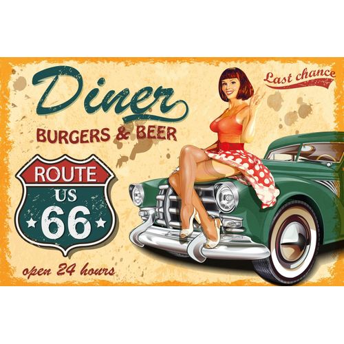 4049009927129 - Metallbild QUEENCE DINER Bilder Gr B H T 45 cm x 30 cm x 05 cm Metallbild Restaurant & Cafés Querformat bunt (rot grün gelb) Metallbilder Blechschilder 4049009927129 - Metallbild QUEENCE DINER Bilder Gr B H T 45 cm x 30 cm x 05 cm Metallbild Restaurant & Cafés Querformat bunt (rot grün gelb) Metallbilder Blechschilder