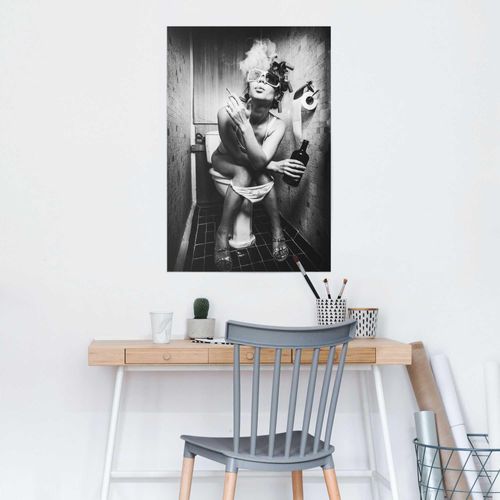 8714597585988 - Poster REINDERS Toiletten Business für Toilettentür Bilder Gr B H 61 cm x 915 cm Bilder von Frauen-Foto-Frau-Menschen-Schwarz-Weiß 1 St schwarz (schwarz weiß) Poster