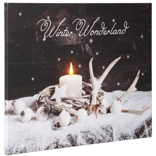4250225806116 - LED-Bild DREAMS Winter Wonderland Weihnachtsdeko Bilder Gr B H 50 cm x 40 cm LED-Bild grau (weiß anthrazit taupe) Dekofiguren batteriebetrieben