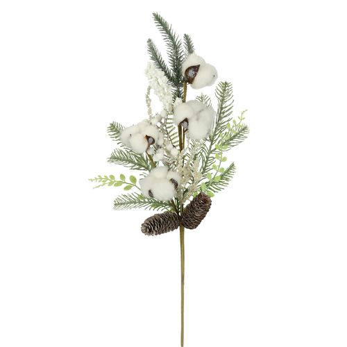 4019844737573 - Kunstzweig IGEA Künstlicher Zweig Zapfen Beeren Baumwolle Tanne weiß B18cm H63cm L8cm Polyester Kunstpflanzen Dekozweig Zweig Deko für Girlande Kranz Weihnachtsdeko 4019844737573 - Kunstzweig IGEA Künstlicher Zweig Zapfen Beeren Baumwolle Tanne weiß B18cm H63cm L8cm Polyester Kunstpflanzen Dekozweig Zweig Deko für Girlande Kranz Weihnachtsdeko