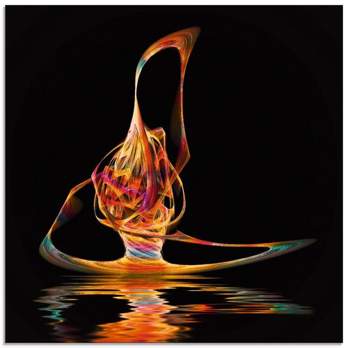 4059745126830 - Glasbild ARTLAND Filigraner Surfer Bilder Gr B H 50 cm x 50 cm Glasbild Gegenstandslos quadratisch 1 St bunt Bild Glasbild Glasbilder Bilder in verschiedenen Größen