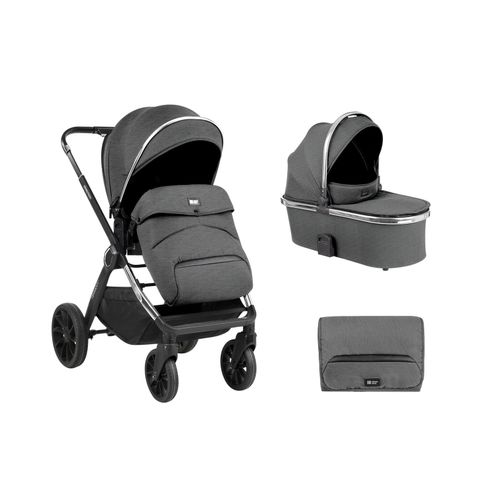 3801001011944 - Kikkaboo Kinderwagen Tiffany 2 in 1 Babywanne Sportsitz Wickeltasche PU-Räder dunkelgrau 3801001011944 - Kikkaboo Kinderwagen Tiffany 2 in 1 Babywanne Sportsitz Wickeltasche PU-Räder dunkelgrau