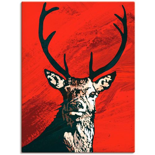 4055327867023 - Wandbild ARTLAND Hirsch Bilder Gr B H 90 cm x 120 cm Leinwandbild Wildtiere 1 St rot Kunstdrucke Bilder als Leinwandbild Wandaufkleber oder Poster in versch Größen 4055327867023 - Wandbild ARTLAND Hirsch Bilder Gr B H 90 cm x 120 cm Leinwandbild Wildtiere 1 St rot Kunstdrucke Bilder als Leinwandbild Wandaufkleber oder Poster in versch Größen