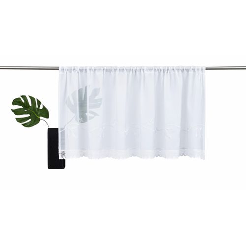 6930325413251 - Scheibengardine MY HOME Idaho Gardinen Gr 30 cm Stangendurchzug 90 cm weiß Scheibengardinen transparent Gardine Fertiggardine Mit Spitze
