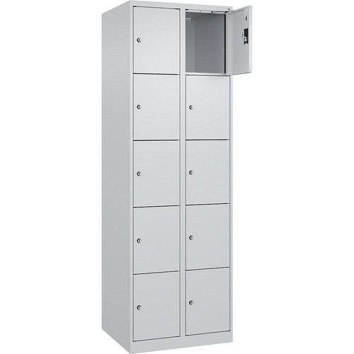 4068192003373 - 5er-Schließfachschrank Evolo PLUS 2 Abteile lichtgrau B 600 mm 10 Fächer mit Bodengleitern Zylinderschloss kaiserkraft 4068192003373 - 5er-Schließfachschrank Evolo PLUS 2 Abteile lichtgrau B 600 mm 10 Fächer mit Bodengleitern Zylinderschloss kaiserkraft