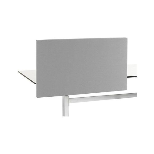 7332835515705 - Akustik-Tischtrennwand Standard mit geraden Ecken Höhe 650 mm Textil Breite 1400 mm grau kaiserkraft