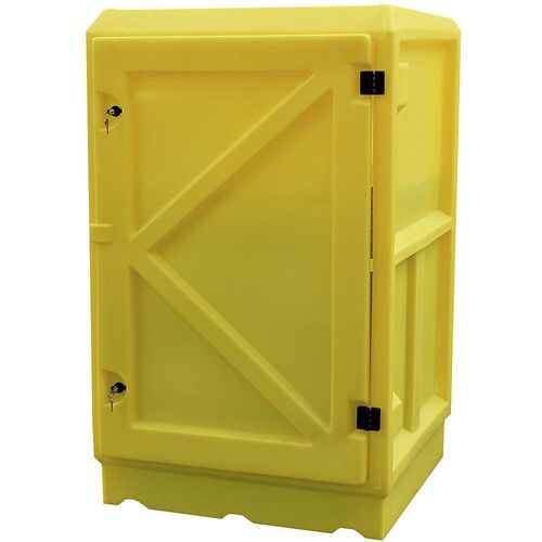 5060399593281 - Umweltschrank aus PE Auffangvolumen 100 l 1 PE-Wannenrost 1 GFK-Fachboden HxBxT 1520 x 920 x 740 mm kaiserkraft