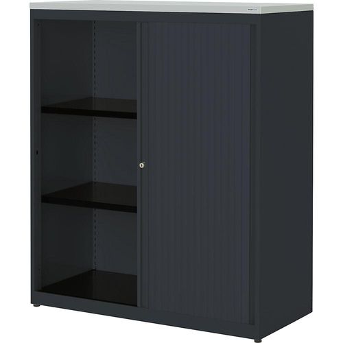 4250633330135 - mauser Querrollladenschrank HxBxT 1180 x 1000 x 432 mm Kunststoffplatte 2 Fachböden anthrazitgrau   anthrazitgrau   lichtgrau