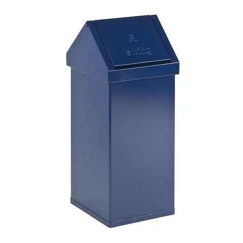 8713631033522 - Abfallbehälter Aluminium mit Schwingdeckel Volumen 55 l BxHxT 300 x 770 x 300 mm blau kaiserkraft