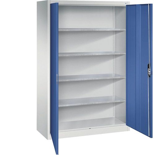 4069361441606 - Werkstatt-Flügeltürschrank HxBxT 1950 x 1200 x 500 mm lichtgrau   enzianblau C+P