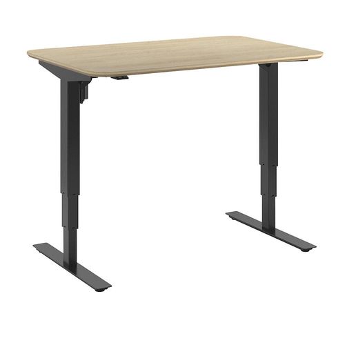 4061753261243 - Schreibtisch Atlanta Trend elektrisch höhenverstellbar gerade abgerundete Ecken BxT 1200 x 800 mm Eiche schwarz kaiserkraft