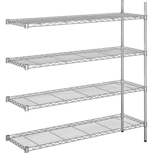 4061753091932 - Stahldraht-Gitterregal verchromt Fachlast 100 kg BxT 1220 x 460 mm Anbauregal Höhe 1370 mm 4 Fachböden kaiserkraft 4061753091932 - Stahldraht-Gitterregal verchromt Fachlast 100 kg BxT 1220 x 460 mm Anbauregal Höhe 1370 mm 4 Fachböden kaiserkraft