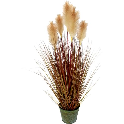 4019844761202 - Kunstpflanze IGEA Pampasgras Kunstpflanzen Gr B H L 30 cm x 90 cm x 30 cm 1 St beige (natur) Künstliche Zimmerpflanzen Im Metalltopf