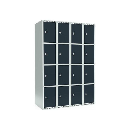 7042423060226 - 4er-Schließfachschrank Fydor 4 Abteile lichtgrau   grau B 1200 mm 4 Abteile flache Dachform Vorhängeschloss kaiserkraft