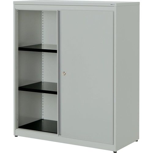 4250633329276 - mauser Schiebetürenschrank HxBxT 1180 x 1000 x 432 mm Kunststoffplatte 2 Fachböden lichtgrau   lichtgrau   lichtgrau