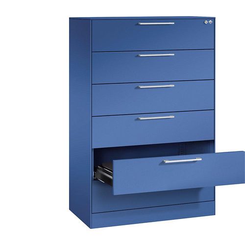 4025314963717 - Karteischrank ASISTO Höhe 1292 mm mit 6 Schüben DIN A5 quer enzianblau enzianblau C+P 4025314963717 - Karteischrank ASISTO Höhe 1292 mm mit 6 Schüben DIN A5 quer enzianblau enzianblau C+P