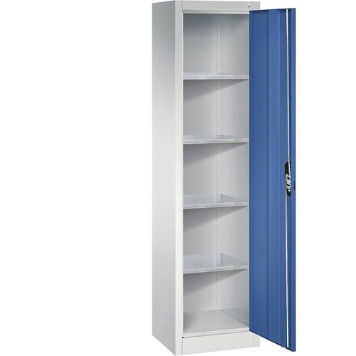 4064615143763 - Werkstatt-Flügeltürschrank HxBxT 1950 x 502 x 400 mm lichtgrau   enzianblau C+P