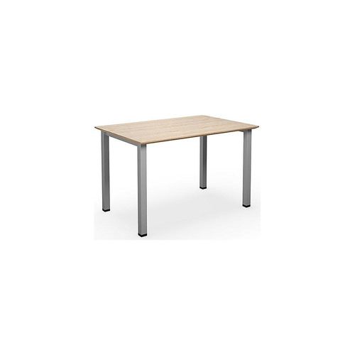 4061753269218 - Mehrzwecktisch DUO-U Trend gerade Platte Tiefe 800 mm Breite 1200 mm Eiche silber kaiserkraft