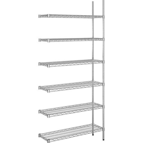 4061753092052 - Stahldraht-Gitterregal verchromt Fachlast 150 kg BxT 910 x 360 mm Anbauregal Höhe 2180 mm 6 Fachböden kaiserkraft 4061753092052 - Stahldraht-Gitterregal verchromt Fachlast 150 kg BxT 910 x 360 mm Anbauregal Höhe 2180 mm 6 Fachböden kaiserkraft