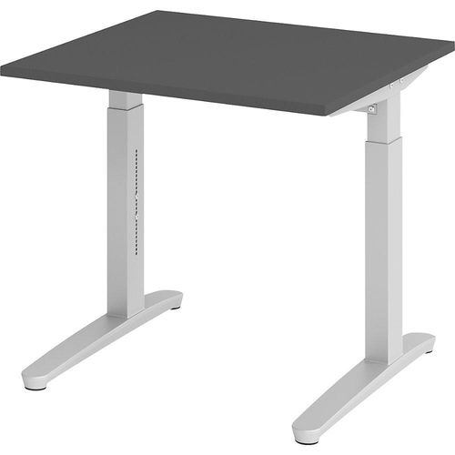 4032062323960 - eurokraft pro ANNY - Schreibtisch mit C-Fußgestell höhenverstellbar 650 - 850 mm Breite 800 mm graphit   alusilber