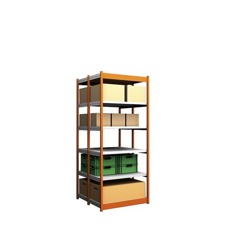 4250623734646 - Stabil-Steckregal doppelseitig Regalhöhe 2500 mm orange verzinkt Bodenbreite 1025 mm Grundregal Breite x Tiefe 1025 x 500 mm hofe 4250623734646 - Stabil-Steckregal doppelseitig Regalhöhe 2500 mm orange verzinkt Bodenbreite 1025 mm Grundregal Breite x Tiefe 1025 x 500 mm hofe