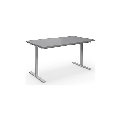 4061753263551 - Mehrzwecktisch DUO-T gerade Platte HxT 740 x 800 mm Breite 1400 mm lichtgrau silber kaiserkraft