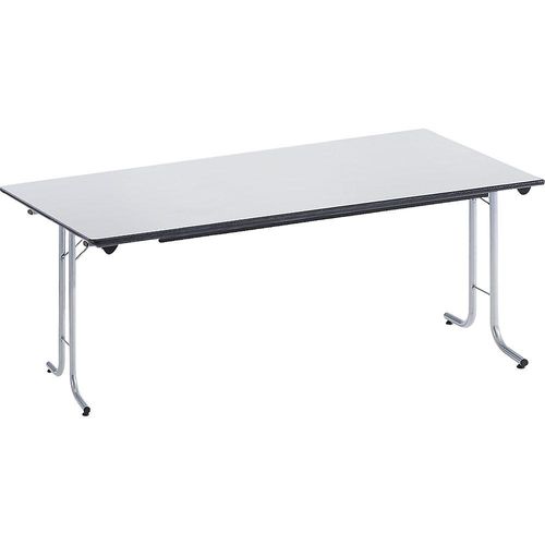 3700245508176 - Klapptisch mit abgerundeten Kanten Rundrohr-Gestell Plattenform rechteckig 1600 x 700 mm Gestell alufarben Platte lichtgrau kaiserkraft 3700245508176 - Klapptisch mit abgerundeten Kanten Rundrohr-Gestell Plattenform rechteckig 1600 x 700 mm Gestell alufarben Platte lichtgrau kaiserkraft