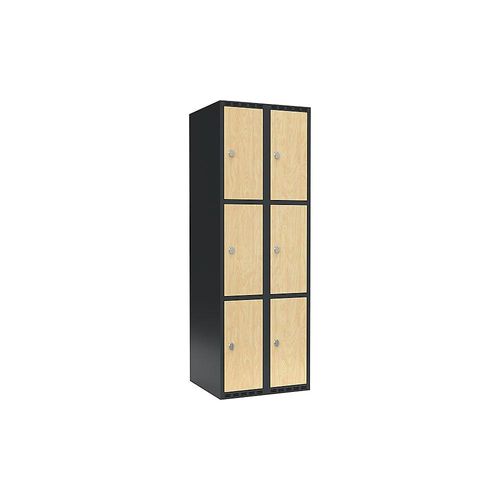 7042424831597 - 3er-Schließfachschrank Fydor 2 Abteile grau   Birke B 600 mm 2 Abteile flache Dachform Vorhängeschloss kaiserkraft
