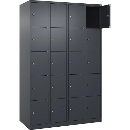 4068192008620 - 5er-Schließfachschrank Evolo PLUS 4 Abteile grau B 1200 mm 20 Fächer mit Bodengleitern Zylinderschloss kaiserkraft 4068192008620 - 5er-Schließfachschrank Evolo PLUS 4 Abteile grau B 1200 mm 20 Fächer mit Bodengleitern Zylinderschloss kaiserkraft