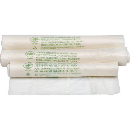 4030695011308 - VAR kompostierbare Müllsäcke 70 L natur-weiß Lebensmittelechte Müllbeutel sind aus Maisstärke gefertigt 1 Rolle = 20 Säcke