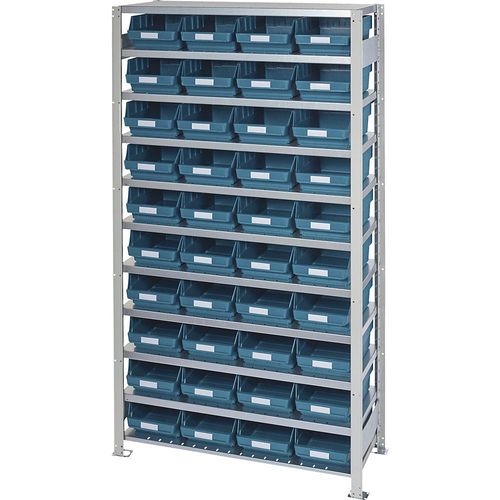 4250621501141 - Steckregal mit Regalkästen Regalhöhe 2100 mm Grundregal Tiefe 400 mm 40 Kästen grün STEMO 4250621501141 - Steckregal mit Regalkästen Regalhöhe 2100 mm Grundregal Tiefe 400 mm 40 Kästen grün STEMO