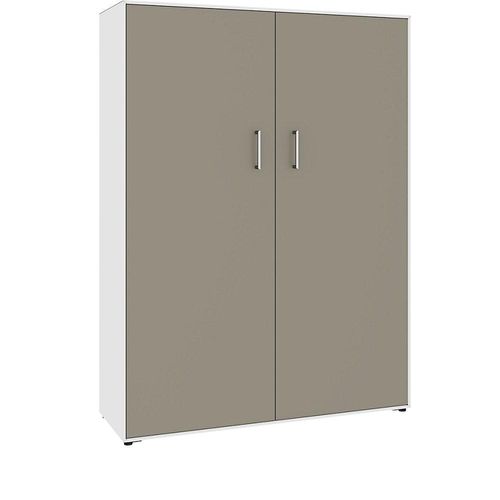 4250633391525 - mauser Flügeltürenschrank 2 Türen 8 Fächer Breite 1155 mm reinweiß beigegrau 4250633391525 - mauser Flügeltürenschrank 2 Türen 8 Fächer Breite 1155 mm reinweiß beigegrau
