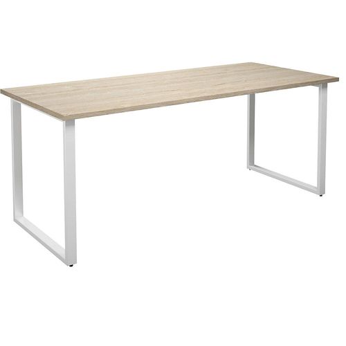 4061753263179 - Mehrzwecktisch DUO-O gerade Platte Tiefe 800 mm Breite 1800 mm Eiche   weiß kaiserkraft