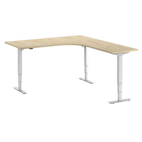 4061753259677 - Schreibtisch Atlanta elektrisch höhenverstellbar L-Form BxT 1800 x 2000 mm Eiche weiß rechts kaiserkraft 4061753259677 - Schreibtisch Atlanta elektrisch höhenverstellbar L-Form BxT 1800 x 2000 mm Eiche weiß rechts kaiserkraft