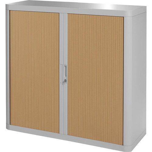 3660141930146 - Paperflow Rollladenschrank easyOffice® 2 Fachböden Höhe 1040 mm grau Buche 3660141930146 - Paperflow Rollladenschrank easyOffice® 2 Fachböden Höhe 1040 mm grau Buche