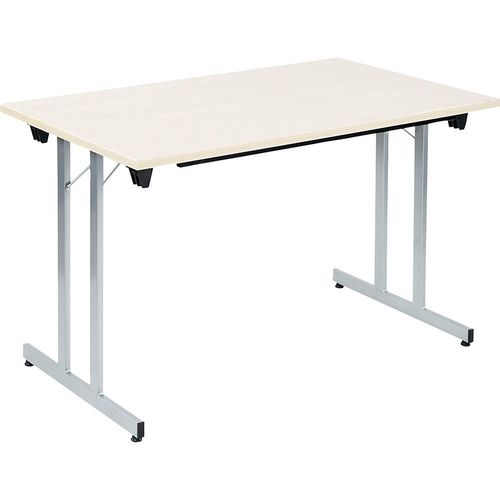 4061753246585 - Klapptisch F25 BxT 1200 x 700 mm Platte Ahorn-Dekor Gestell alusilber kaiserkraft