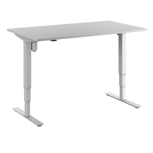 4061753258656 - Schreibtisch Atlanta elektrisch höhenverstellbar gerade BxT 1400 x 800 mm lichtgrau weiß kaiserkraft