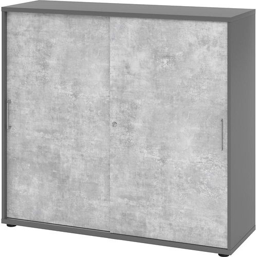 4032062185100 - VERA-ZWO - Schiebetürenschrank HxBxT 1100 x 1200 x 400 mm 3 Ordnerhöhen graphit   beton kaiserkraft