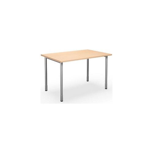 4061753261830 - Mehrzwecktisch DUO-C gerade Platte HxT 700 - 800 x 800 mm Breite 1200 mm Birke silber kaiserkraft