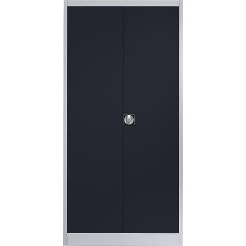 4250633302200 - mauser Stahlschrank mit Flügeltüren 4 Fachböden T 500 mm weißaluminium   anthrazitgrau