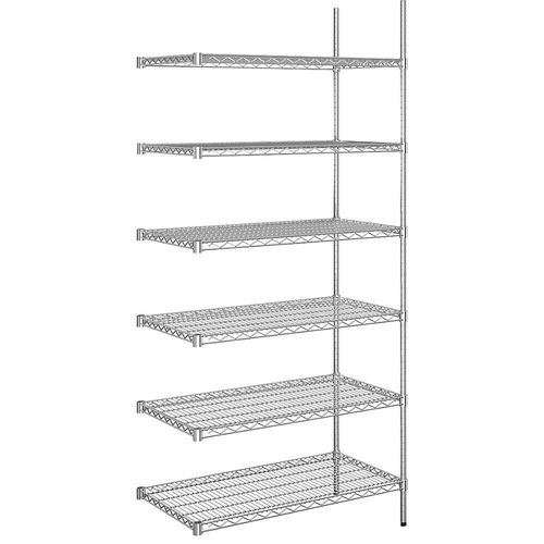 4061753092090 - Stahldraht-Gitterregal verchromt Fachlast 150 kg BxT 910 x 610 mm Anbauregal Höhe 2180 mm 6 Fachböden kaiserkraft